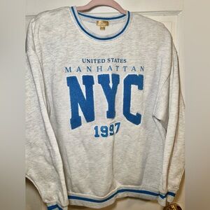 Gray and Blue NYC Graphic Sweatshirt